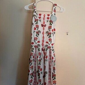 Hill House Addie Dress | Red Shell Vine Stripe Cotton Sateen XL